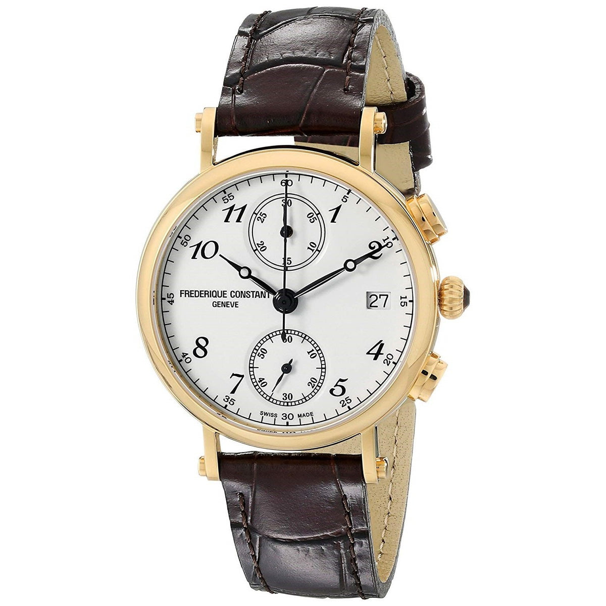 Frederique Constant Women's FC-291A2R5 Classics Chronograph Brown Leather Watch