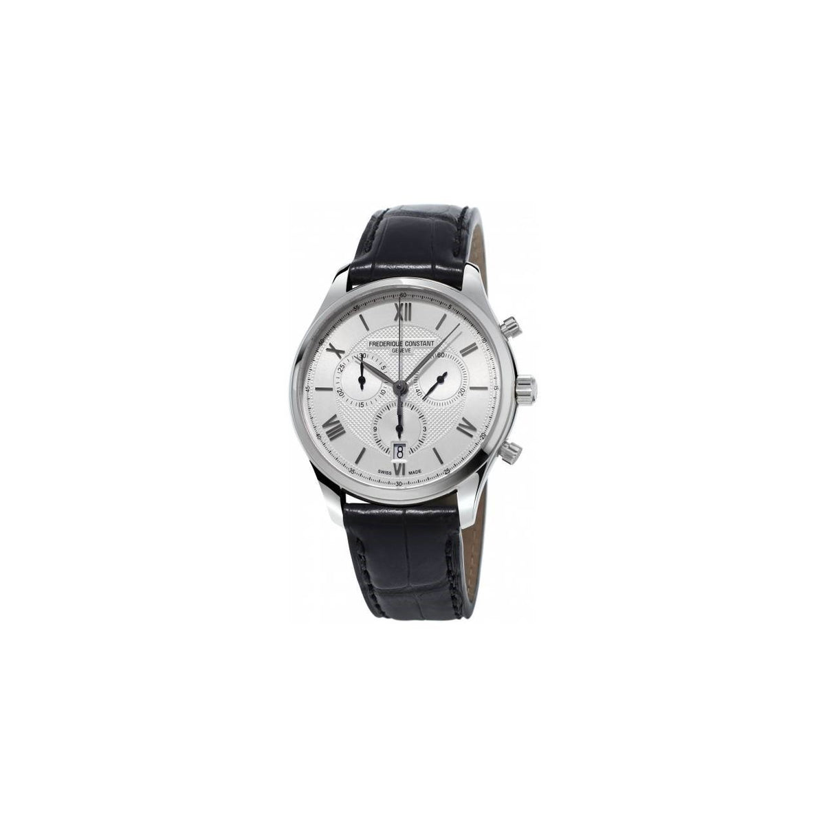 Frederique Constant Men's FC-292MS5B6 Classics Chronograph Black Leather Watch