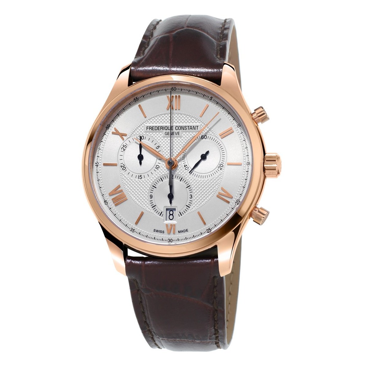 Frederique Constant Men's FC-292MV5B4 Classics Chronograph Brown Leather Watch