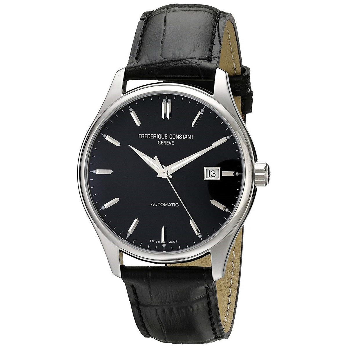 Frederique Constant Men&#39;s FC-303B5B6 Classic Black Leather Watch