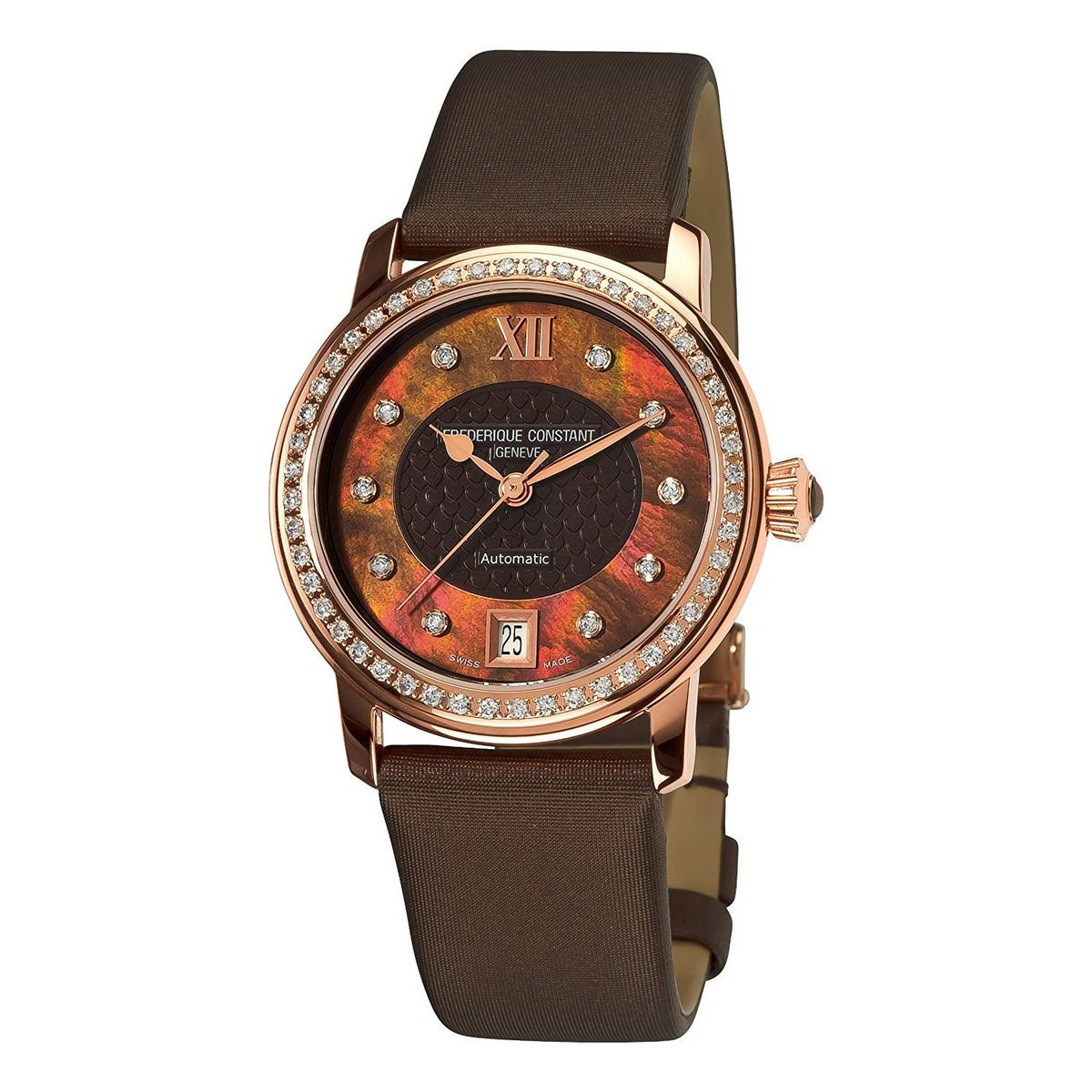 Frederique Constant Women's FC-303CHD2PD4 Classic Diamond Brown Satin Watch