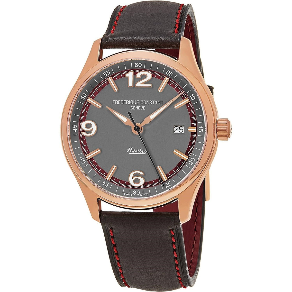 Frederique Constant Men's FC-303GBRH5B4 Vintage Rally Grey Leather Watch