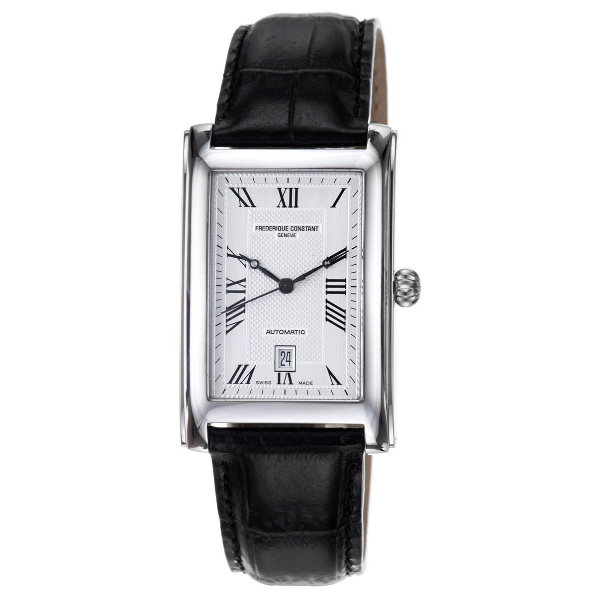 Frederique Constant Men&#39;s FC-303MC4C26 Carree Black Leather Watch