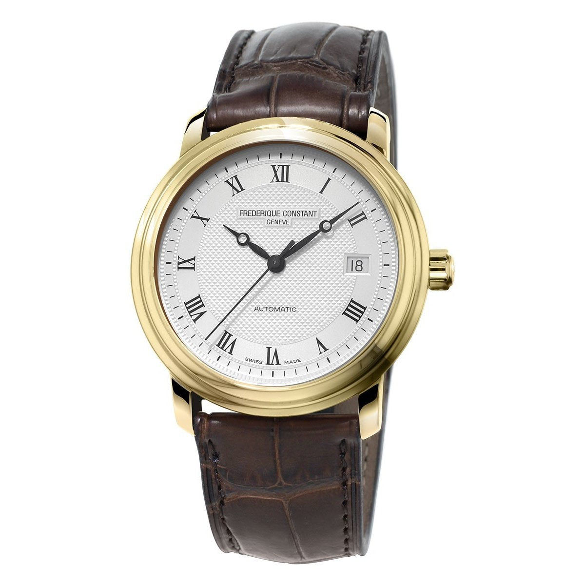 Frederique Constant Men&#39;s FC-303MC4P5 Classics Brown Leather Watch