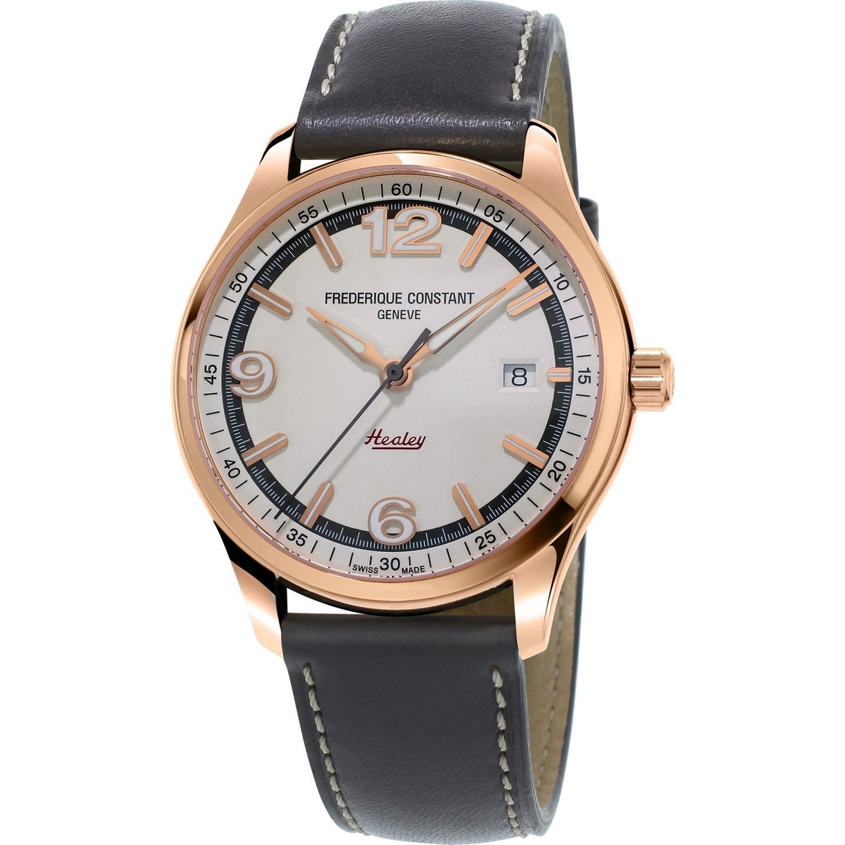 Frederique Constant Men's FC-303WGH5B4 Vintage Rally Grey Leather Watch