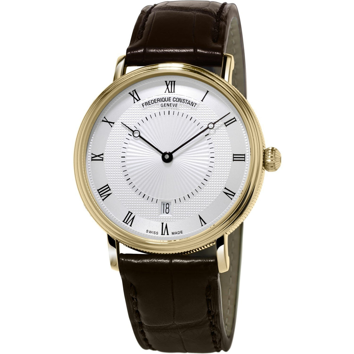 Frederique Constant Men's FC-306MC4S35 Slimline Classics Brown Leather Watch