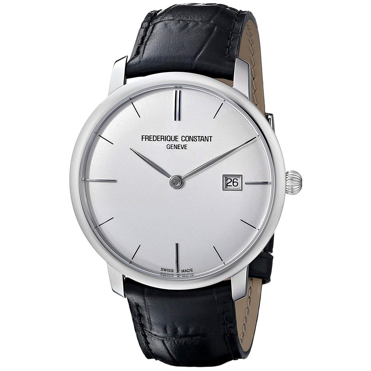 Frederique Constant Men&#39;s FC-306S4S6 Slimline Black Leather Watch