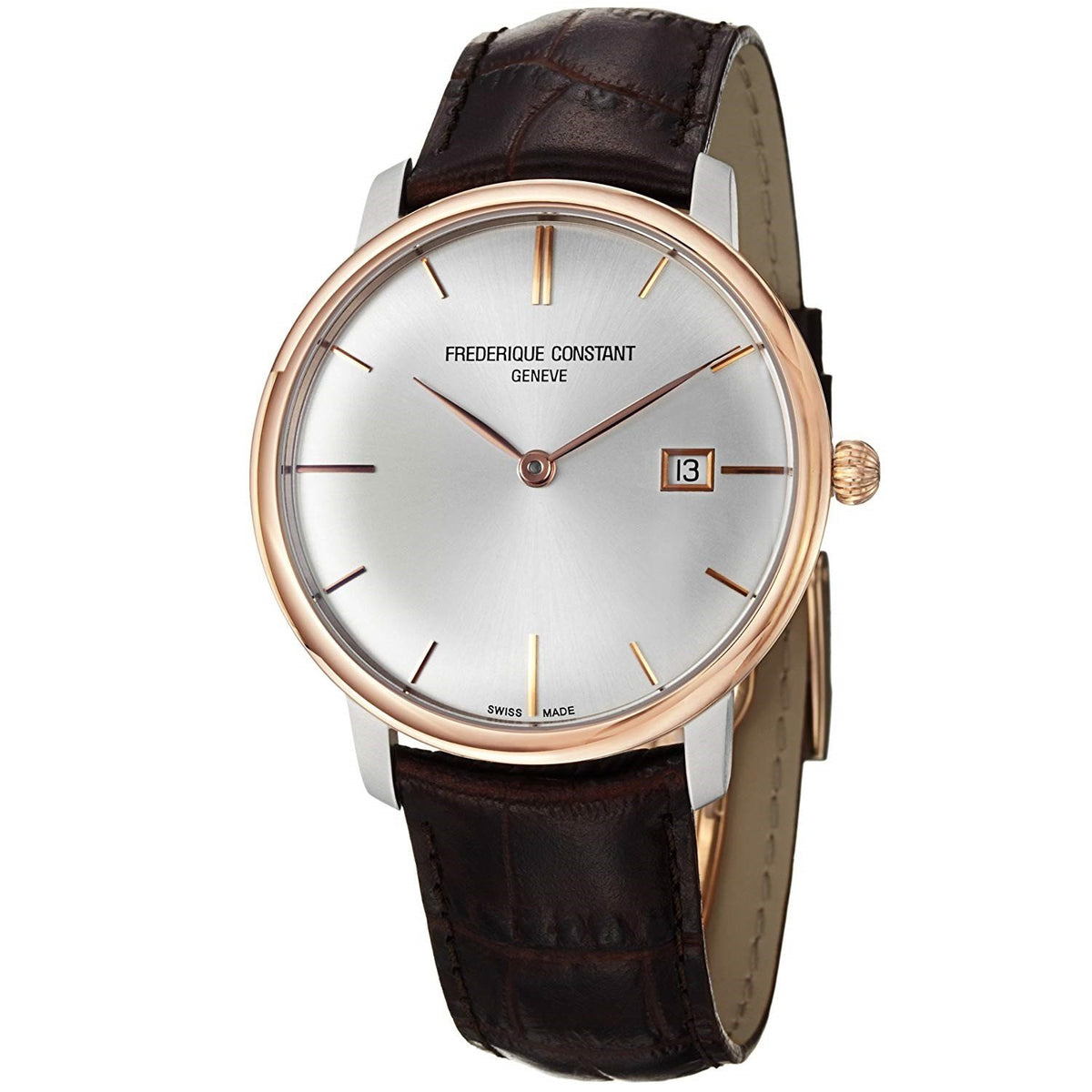 Frederique Constant Men's FC-306V4STZ9 Slimline Brown Leather Watch