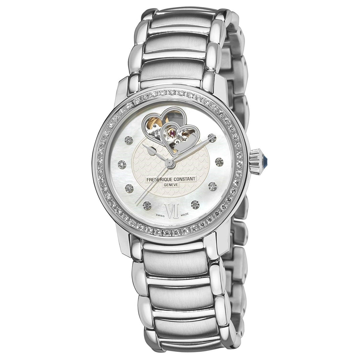 Frederique Constant Women&#39;s FC-310DHB2PD6B Carree Diamond Stainless Steel Watch