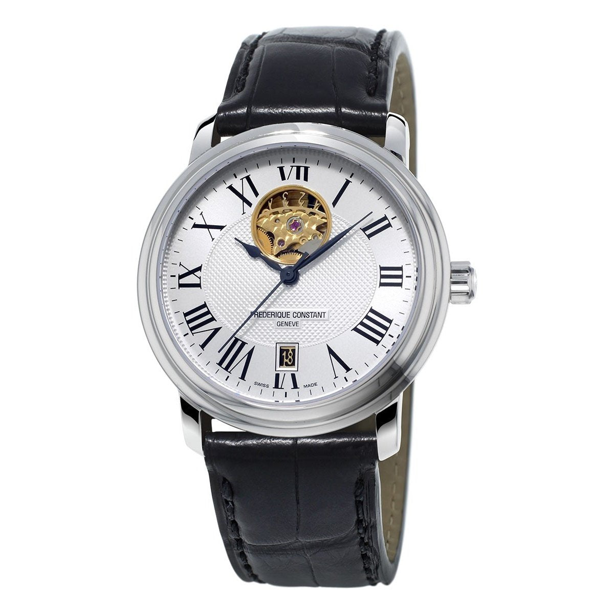 Frederique Constant Men&#39;s FC-315M4P6 Persuasion Heart Beat Heart Beat display at 12 o&#39;clock position Black Leather Watch