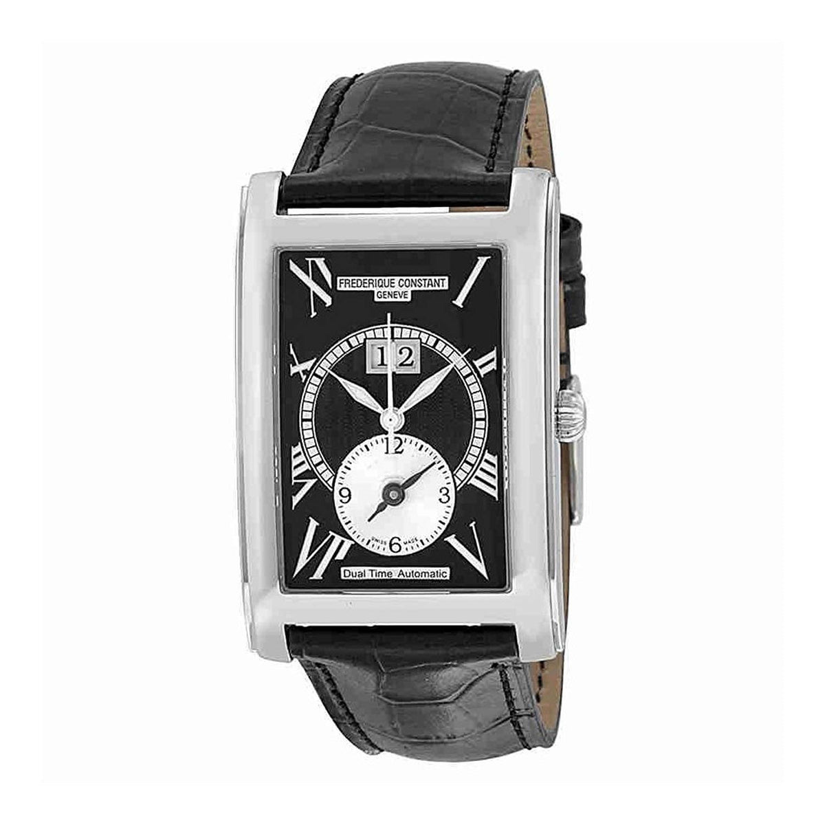 Frederique Constant Men&#39;s FC-325BS4C26 Carree Black Leather Watch