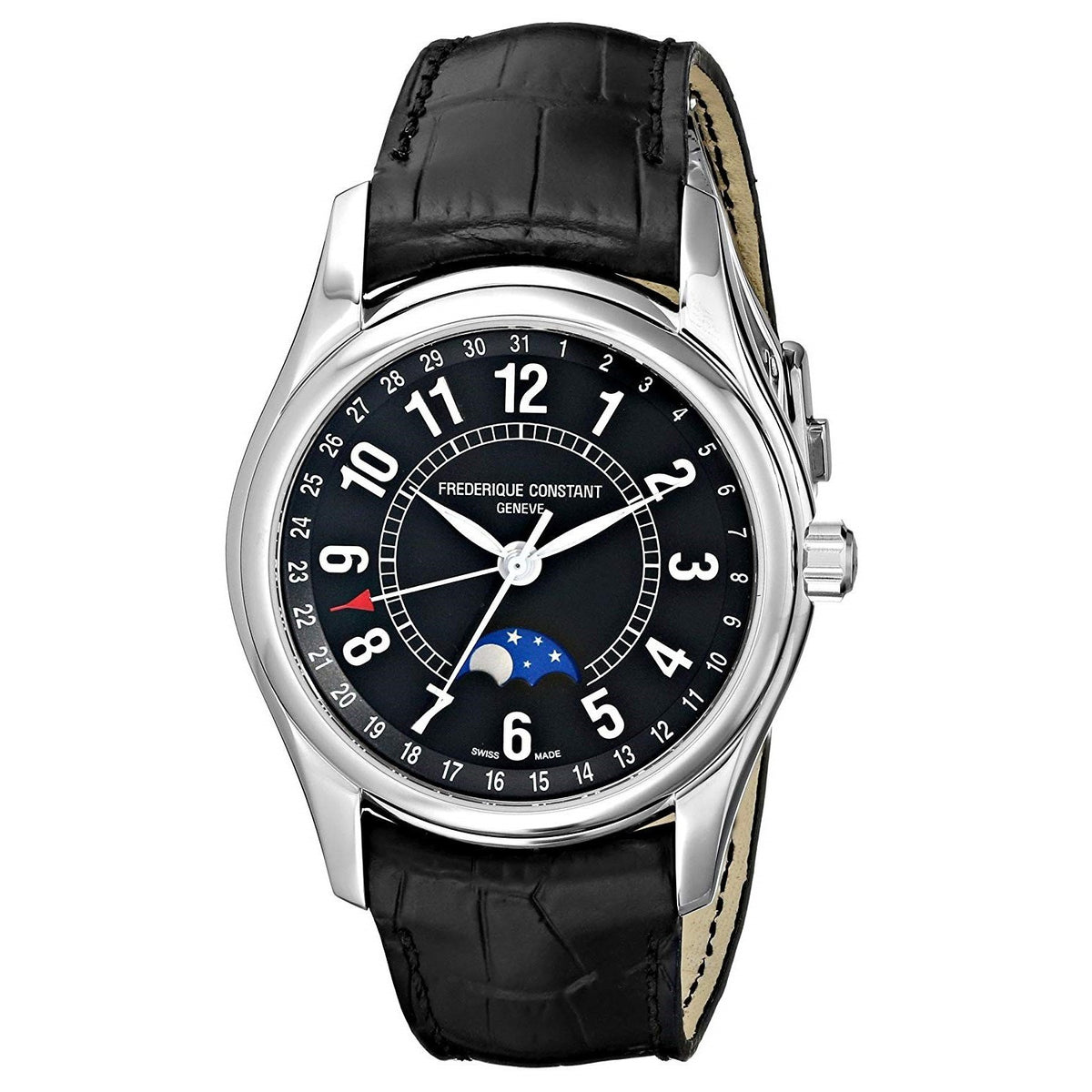 Frederique Constant Men's FC-330B6B6 Index Black Leather Watch