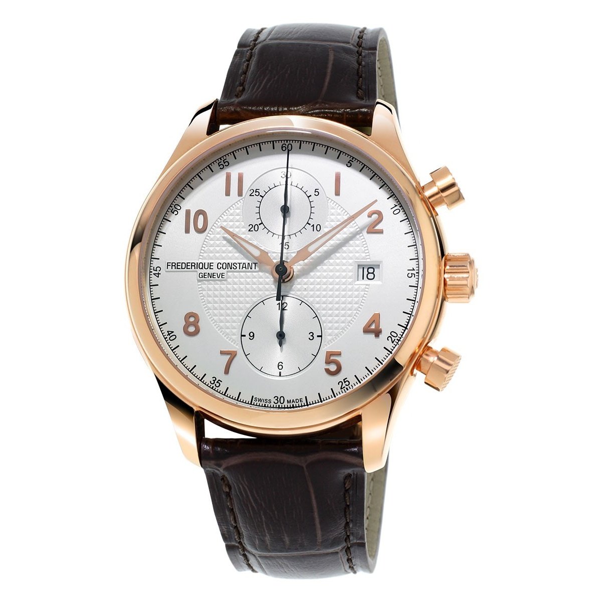 Frederique Constant Men&#39;s FC-393RM5B4 Runabout Cronograph Brown Leather Watch