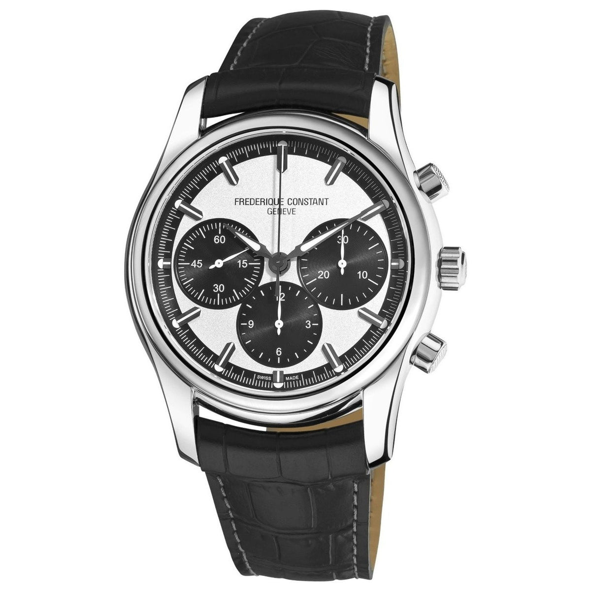 Frederique Constant Men's FC-396SB6B6 Vintage Rally Chronograph Black Leather Watch