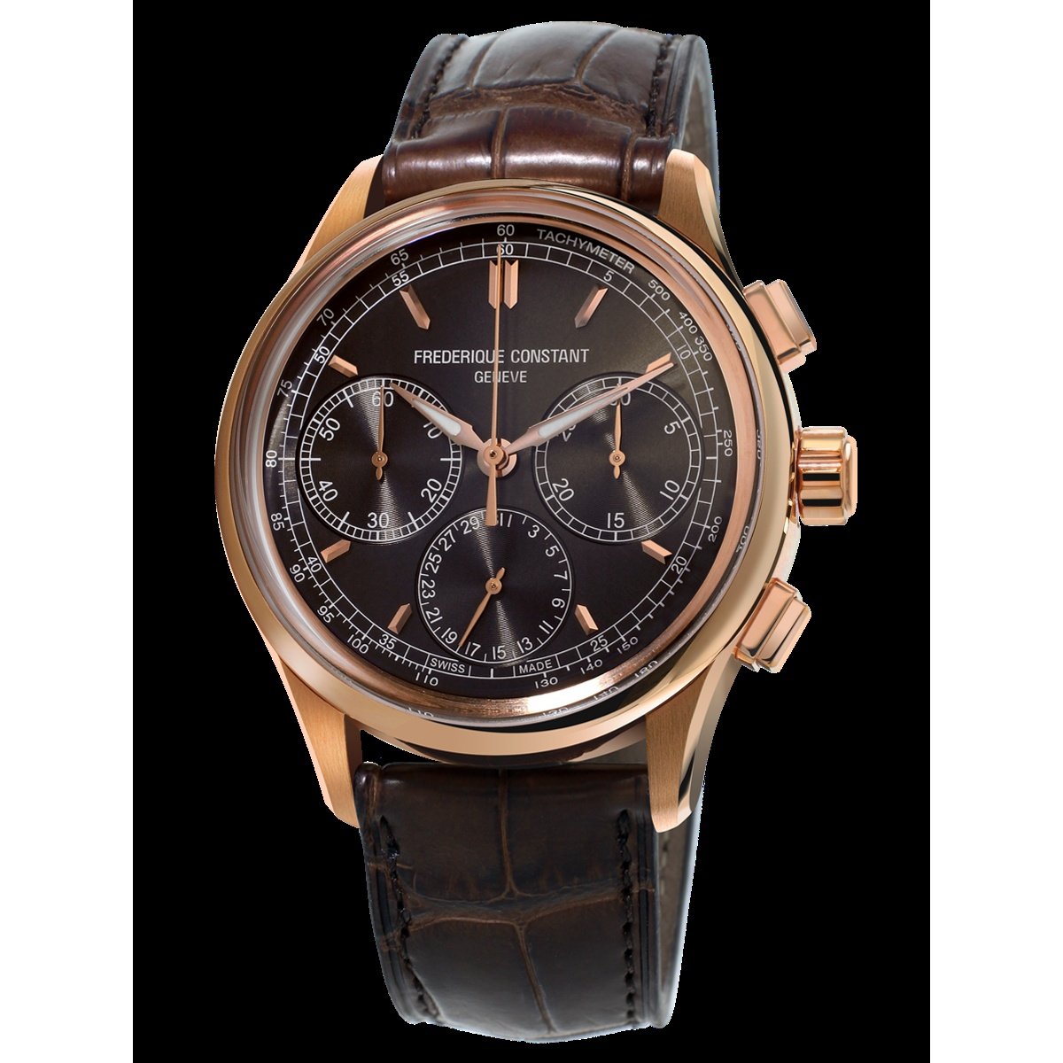 Frederique Constant Men&#39;s FC-760DG4H4 Manufacture Chronograph Brown Leather Watch