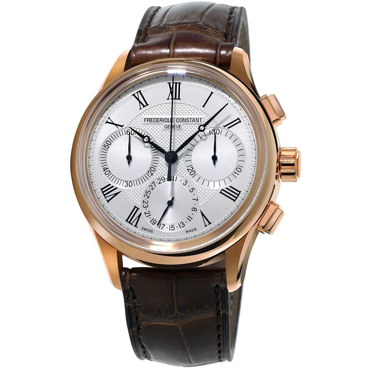 Frederique Constant Men&#39;s FC-760MC4H4 Flyback Chronograph Brown Leather Watch
