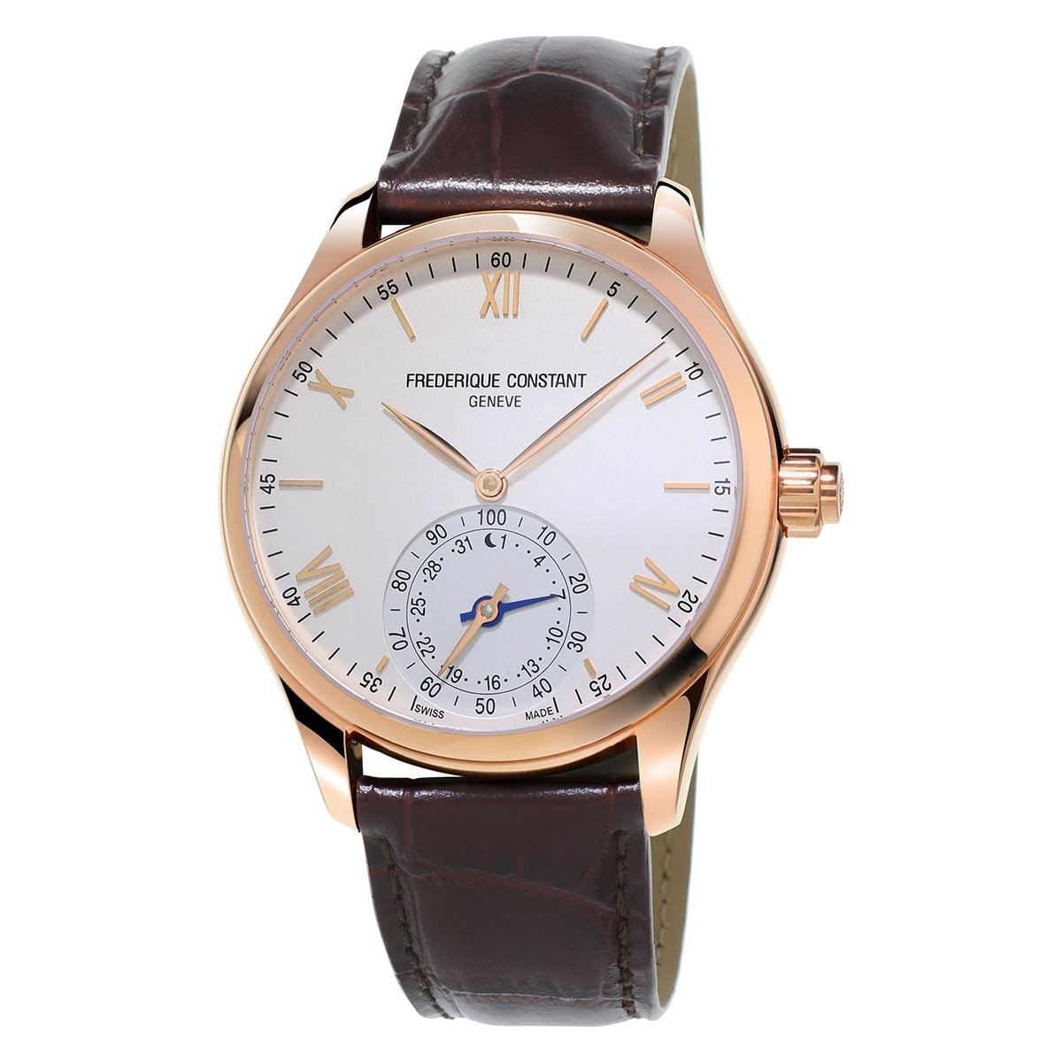 Frederique Constant Men&#39;s FC285V5B4 Horological Smartwatch Brown Leather Watch