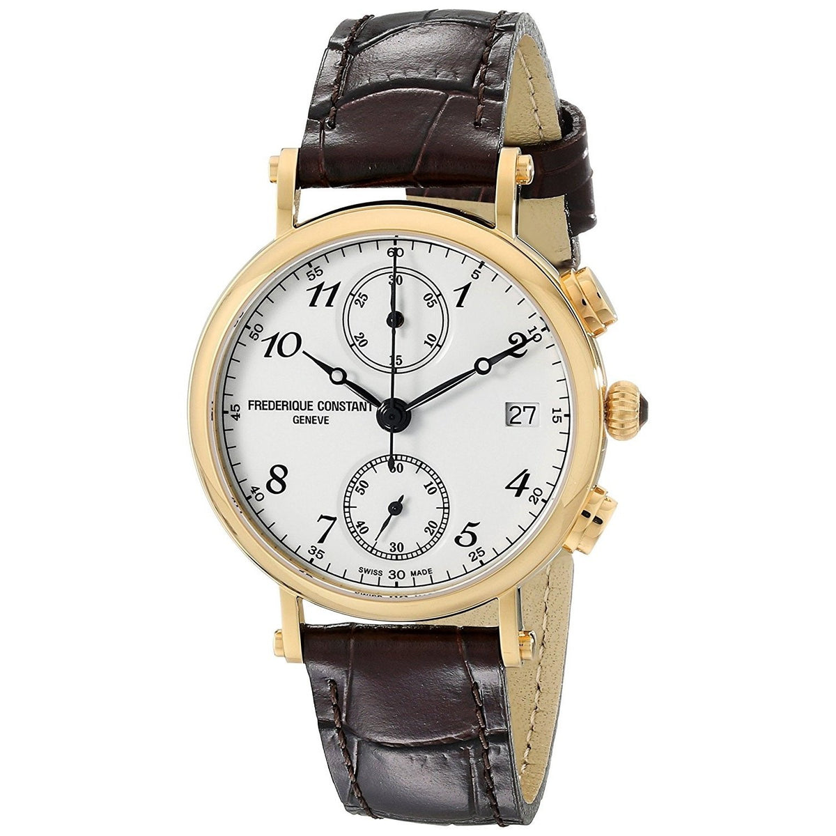 Frederique Constant Women's FC291A2R5 Classics Chronograph Brown Leather Watch