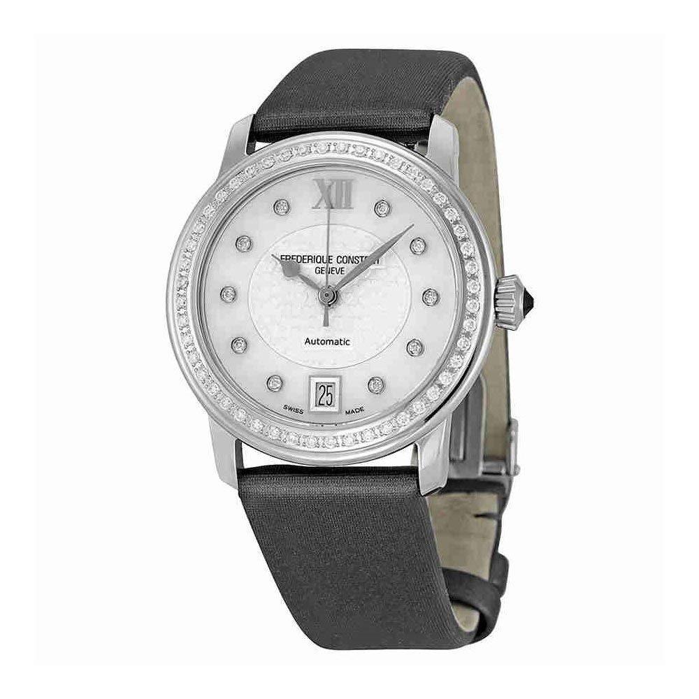 Frederique Constant Women's FC303WHD2PD6 Slimline Diamond Grey Satin Watch