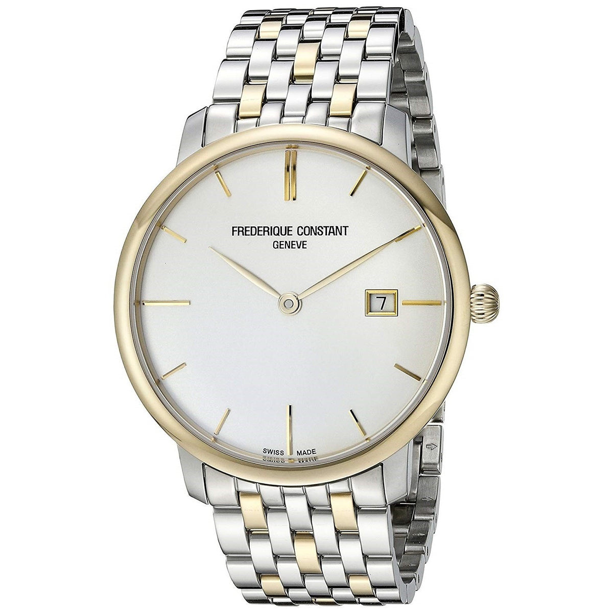 Frederique Constant Men's FC306V4S3B2 Slimline Two-Tone Stainless Steel Watch