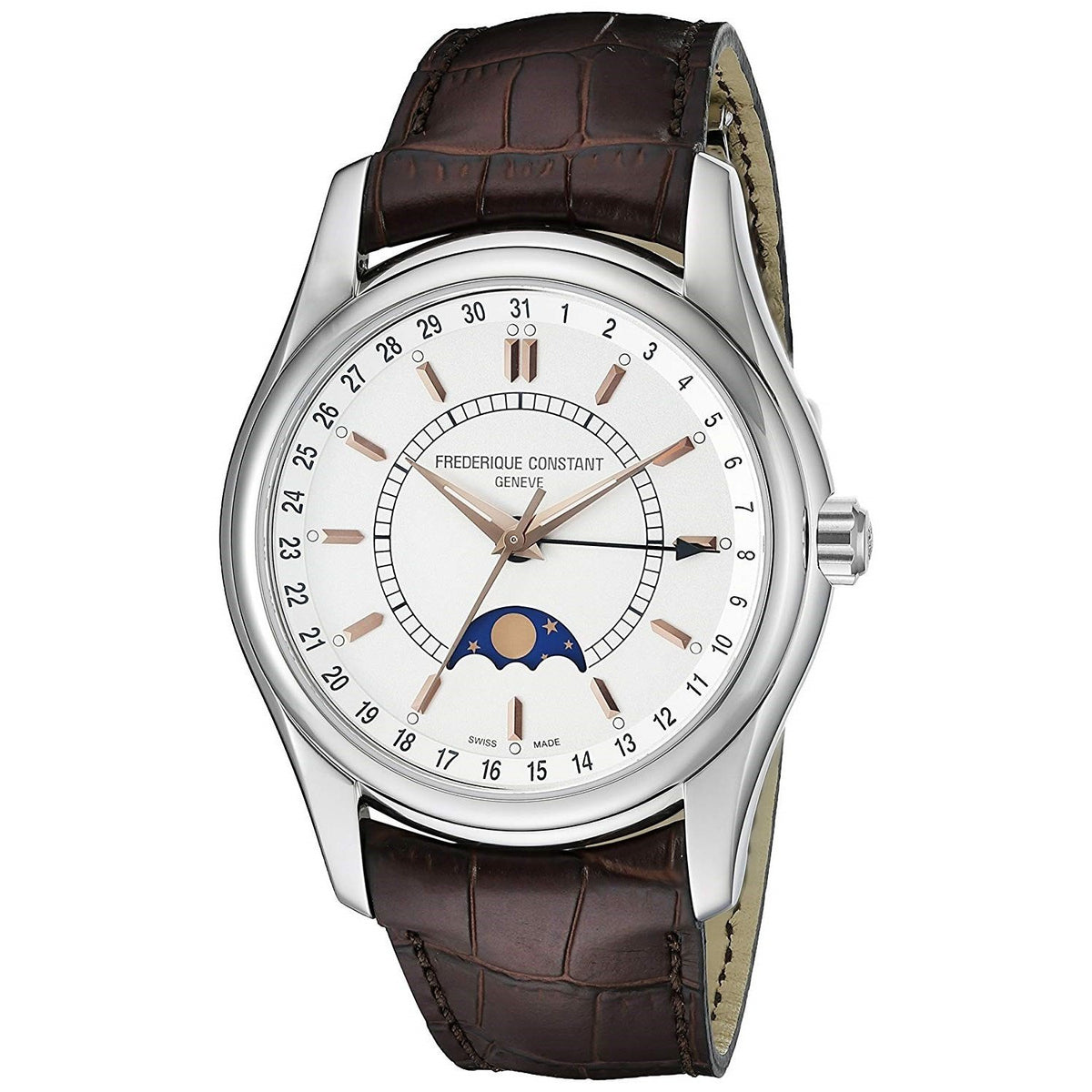 Frederique Constant Men's FC330V6B6 Index Brown Leather Watch