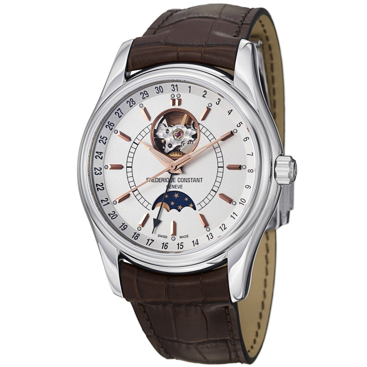 Frederique Constant Men's FC335V6B6 Index Brown Leather Watch