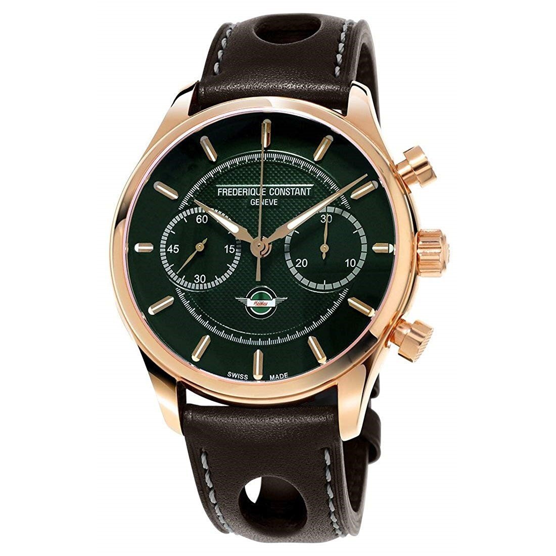 Frederique Constant Men's FC397HDG5B4 Vintage Rally Chronograph Brown Leather Watch
