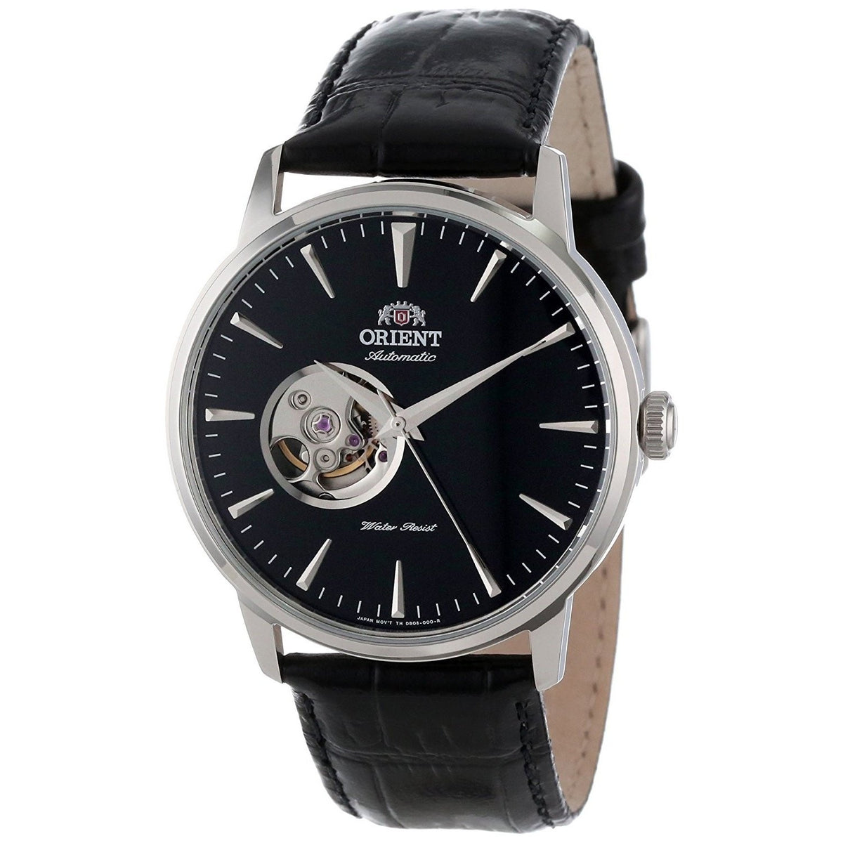 Orient Men's FDB08004B0 Esteem Open Heart Automatic Black Leather Watch