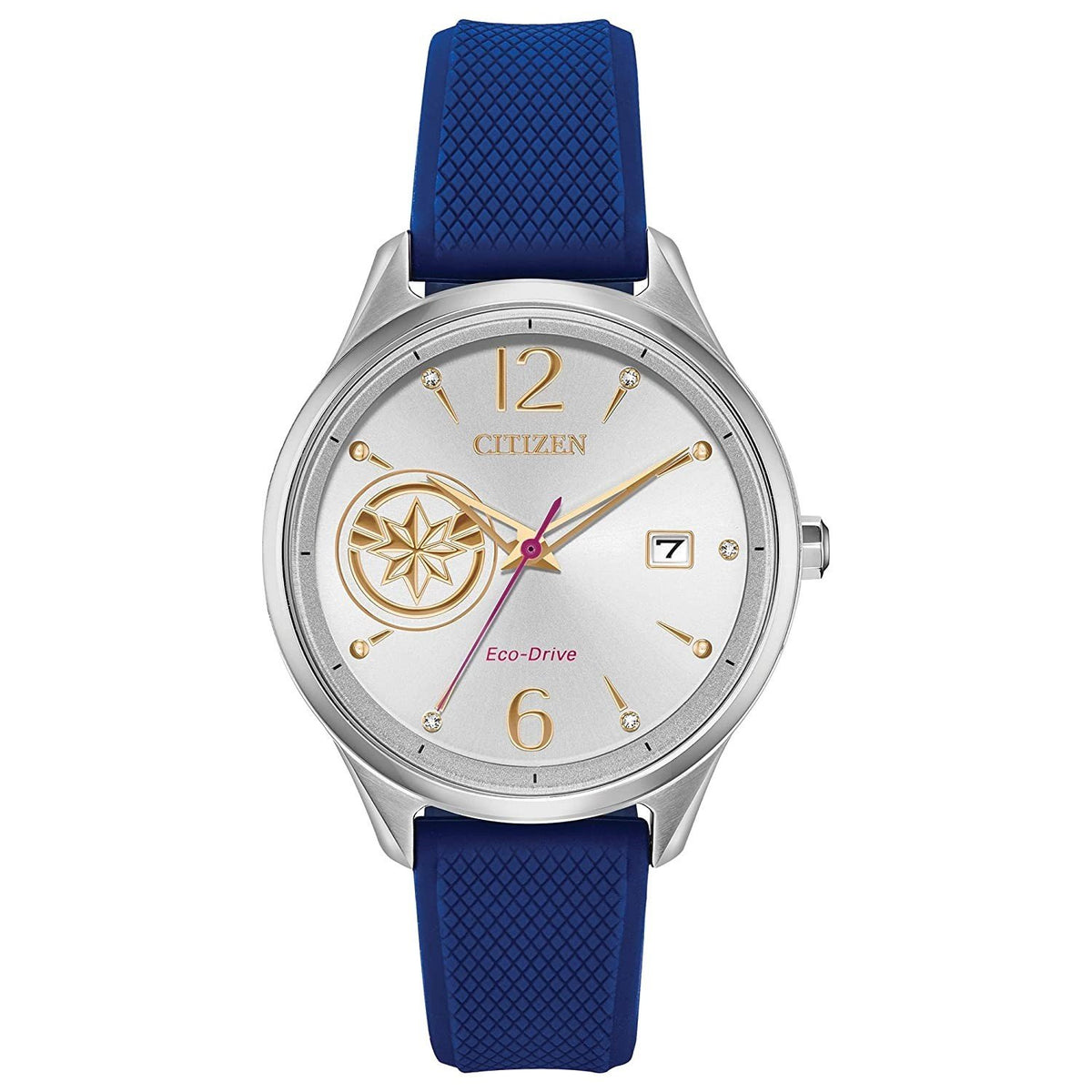 Citizen Women's FE6101-05W Captain Marvel Blue Silicone Watch
