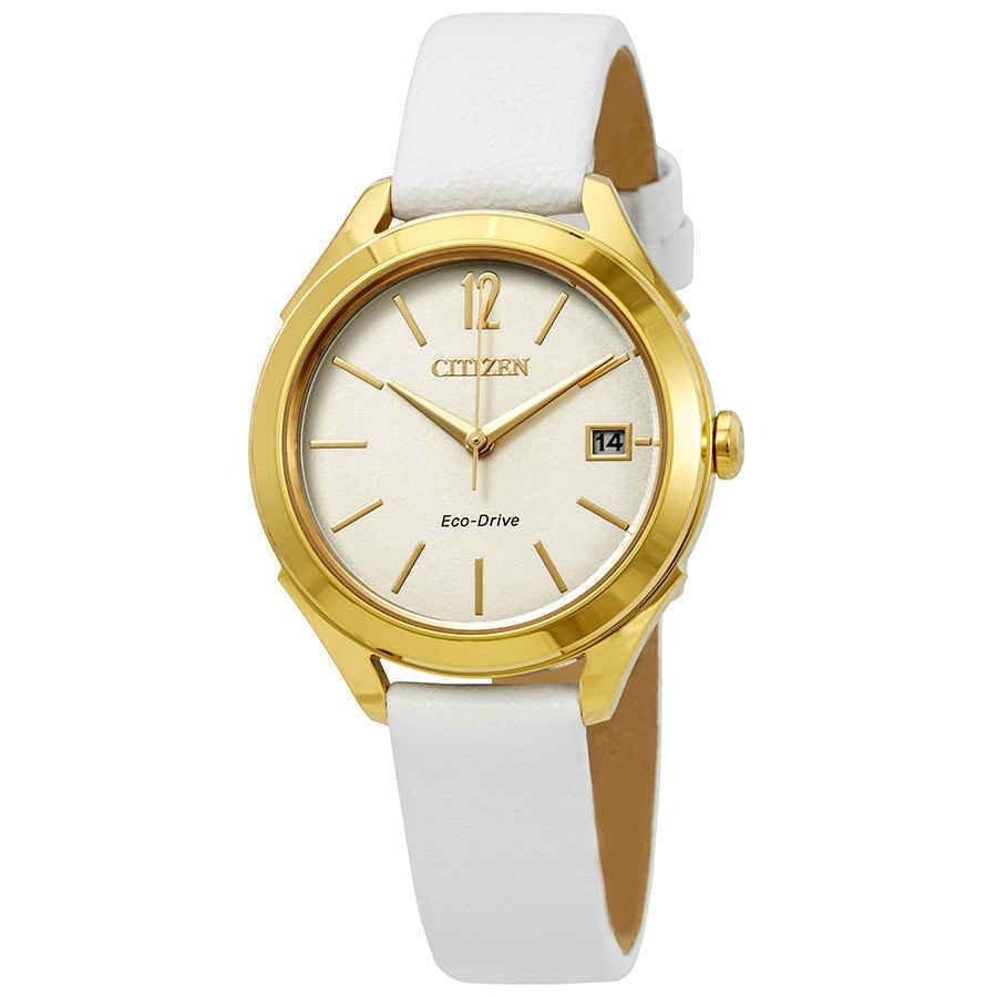 Citizen Women's FE6142-08A LTR White Leather Watch