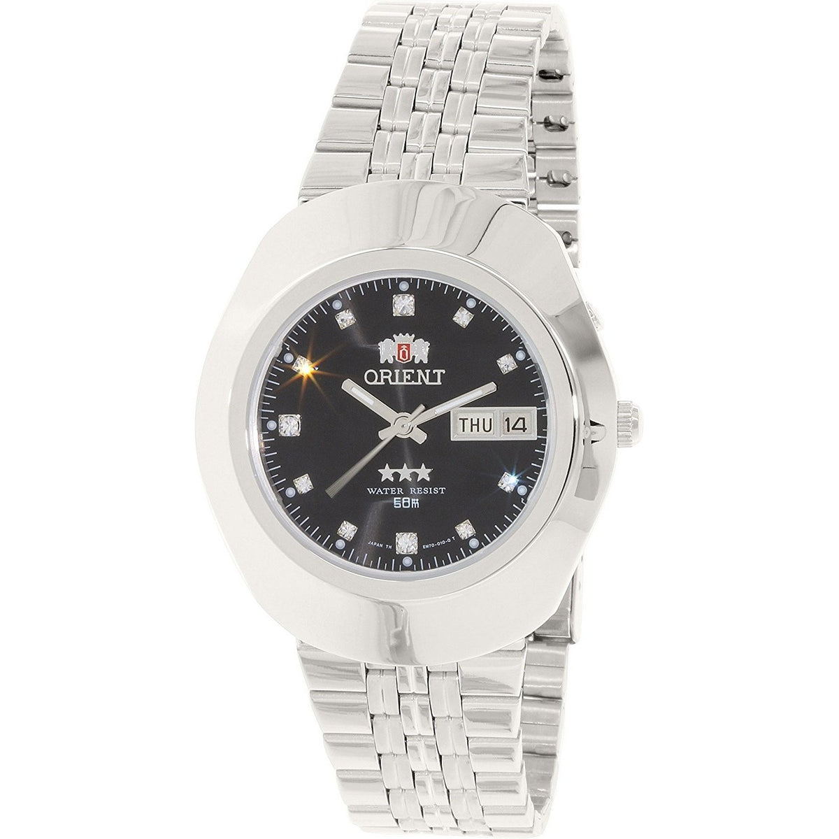 Orient Men&#39;s FEM70005B9 Tri Star Crystal Automatic Stainless Steel Watch