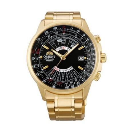 Orient Men&#39;s FEU07001BX Perpetual Calendar Gold-Tone Stainless Steel Watch