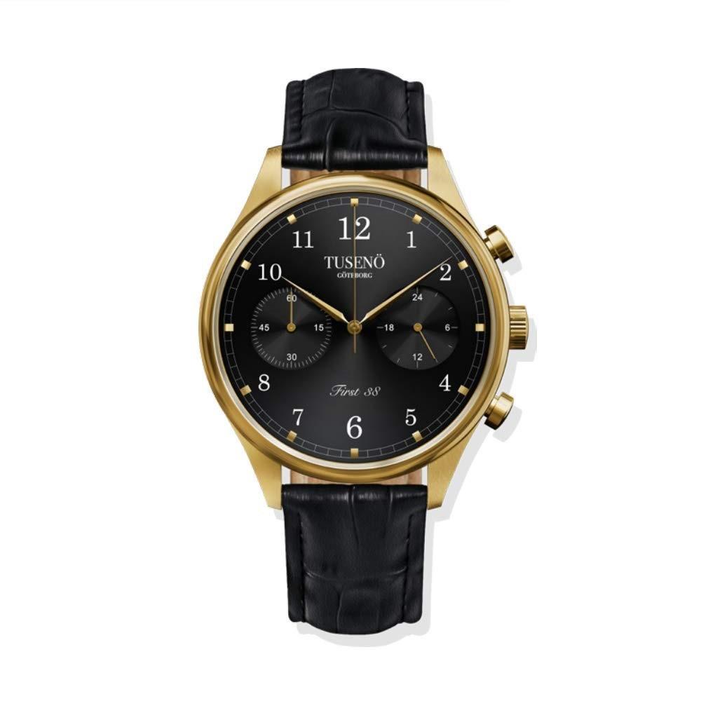 Tuseno Men's FG380201T First 38 Chronograph Black Leather Watch