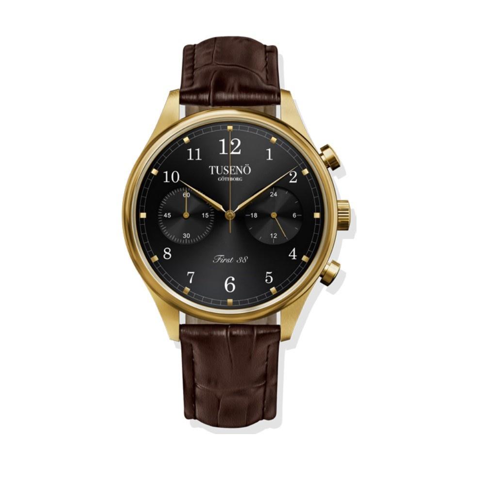 Tuseno Men's FG380202T First 38 Chronograph Brown Leather Watch