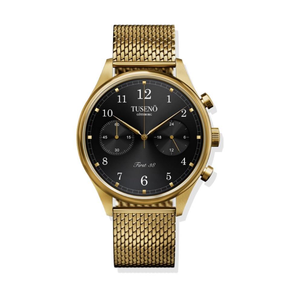 Tuseno Men's FG380206T First 38 Chronograph Gold-Tone Stainless Steel Watch