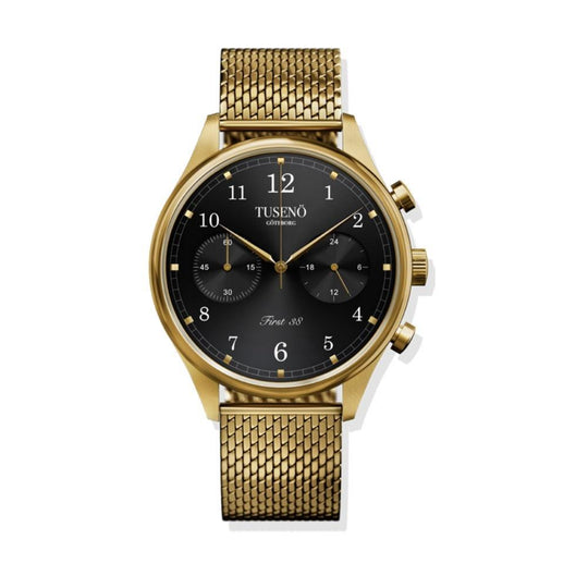 Tuseno Men's FG380206T First 38 Chronograph Gold-Tone Stainless Steel Watch