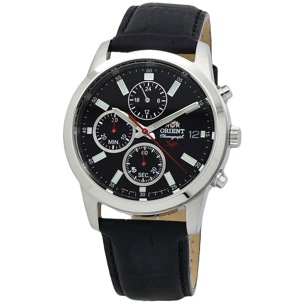 Orient Men&#39;s FKU00004B0 SP Chronograph Chronograph Black Leather Watch