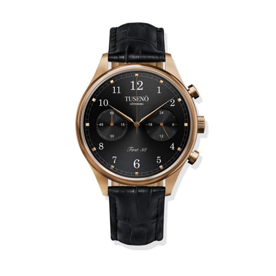 Tuseno Men's FR380201T First 38 Chronograph Black Leather Watch