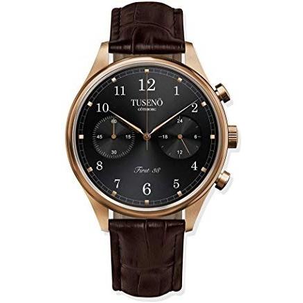 Tuseno Men&#39;s FR380202T First 38 Chronograph Brown Leather Watch