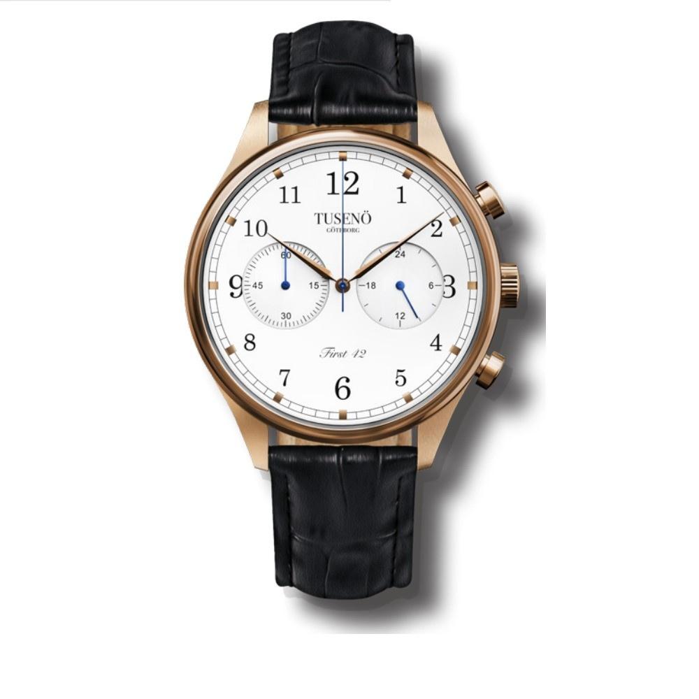 Tuseno Men's FR420101T First 42 Chronograph Black Leather Watch