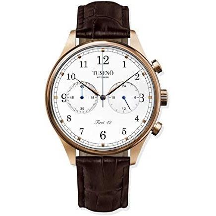 Tuseno Men&#39;s FR420102T First 42 Chronograph Brown Leather Watch