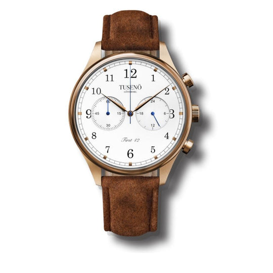 Tuseno Men's FR420103T First 42 Chronograph Brown Leather Watch