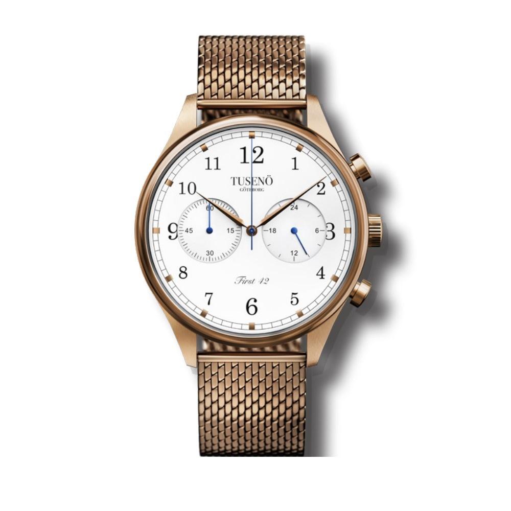Tuseno Men's FR420105T First 42 Chronograph Rose Gold-Tone Stainless Steel Watch