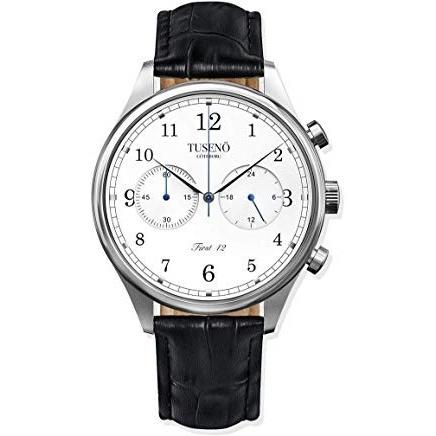 Tuseno Men's FS420101T First 42 Chronograph Black Leather Watch