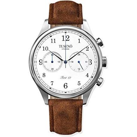 Tuseno Men&#39;s FS420102T First 42 Chronograph Brown Leather Watch