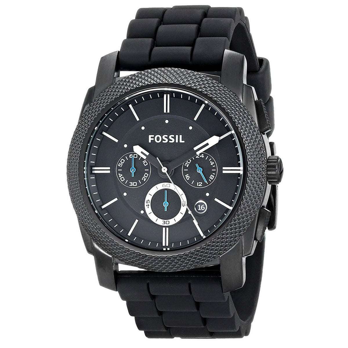 Fossil Men's FS4487 Machine Chronograph Black Silicone Watch