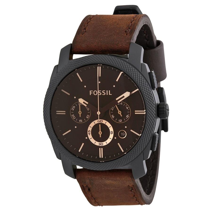Fossil Men's FS4656 Machine Chronograph Brown Leather Watch