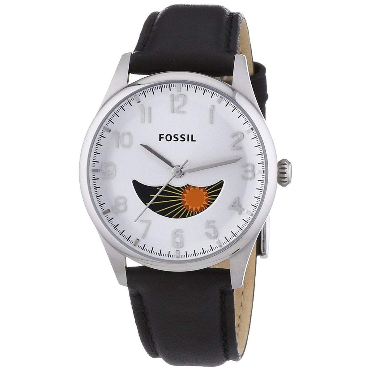Fossil Men's FS4846 The Agent Moonphase Black Leather Watch