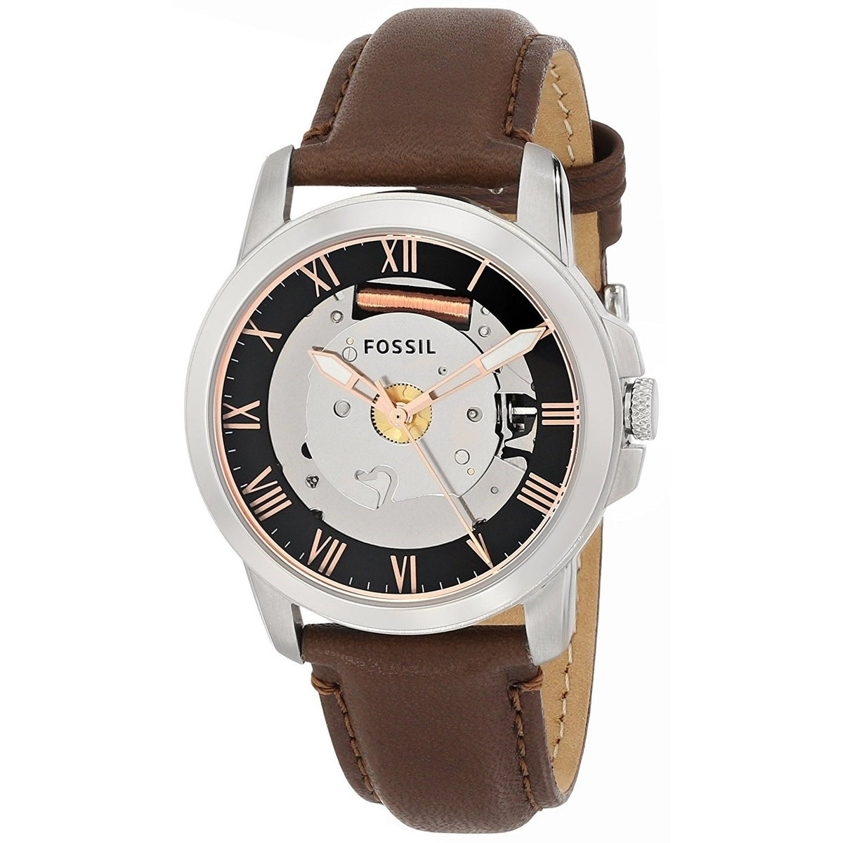 Fossil Men's FS4870 Grant Brown Leather Watch
