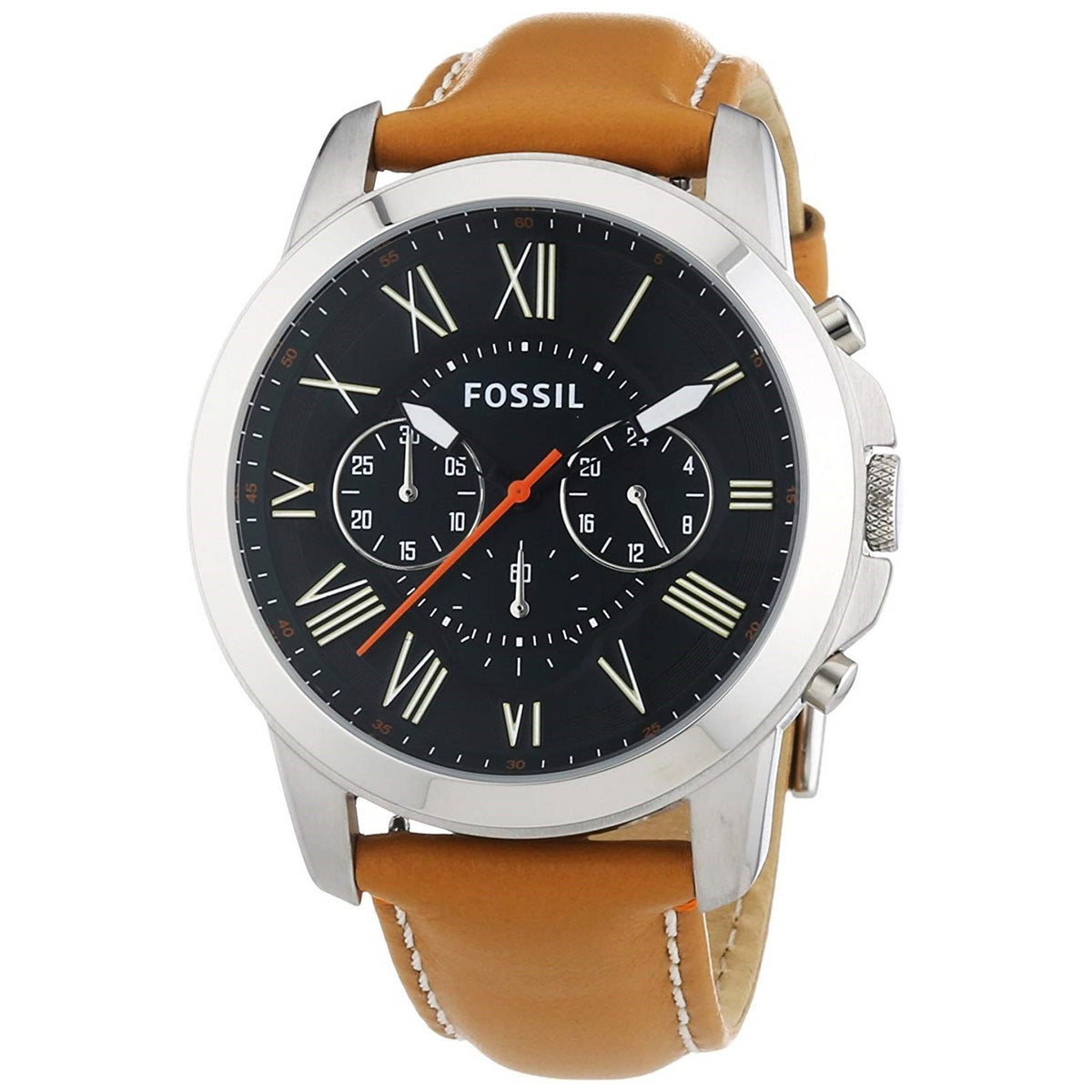 Fossil Men's FS4918 Grant Chronograph Brown Leather Watch